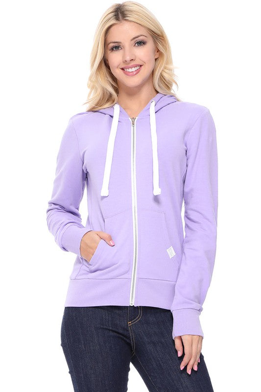 lilac terry zip up