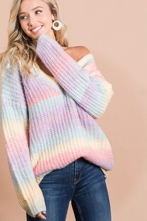 Cotton candy V-neck sweater